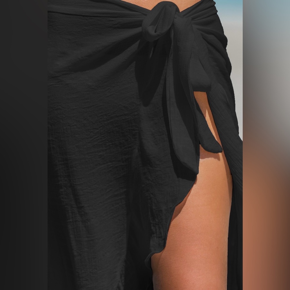 NWT Cupshe Black Side Tie Beach Sarong - Picture 3 of 3